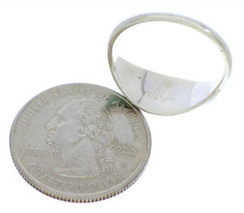 Sterling Silver Jewelry Turquoise Inlay Ring Size 8-3/4 ZX36314